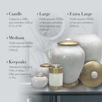 White Sparkling Cremation Urns for Human Ashes - Large Adult Funeral Urn