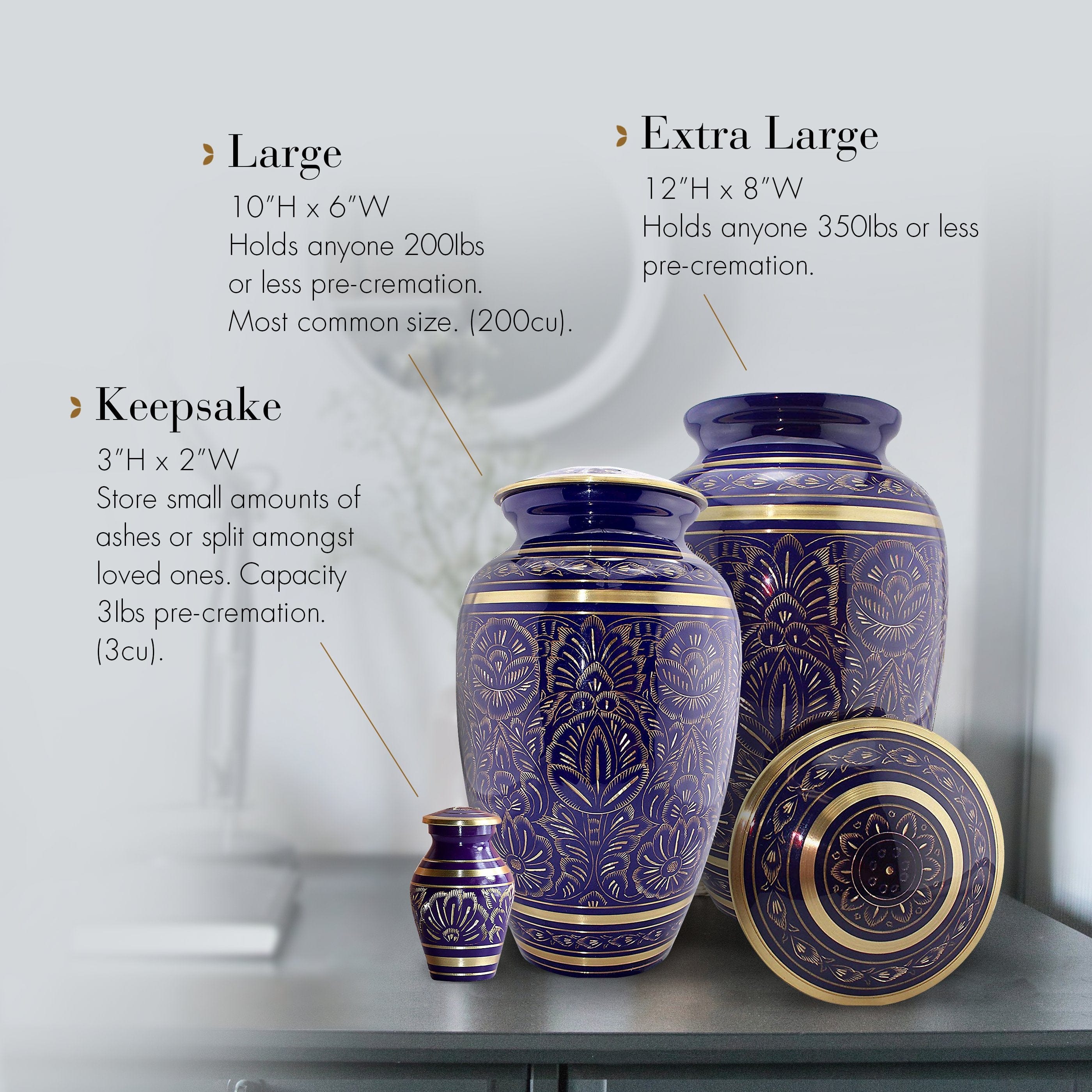 Majestic Purple Keepsake Urns – Tiny, Small & Mini Keepsake Urns for Ashes | Cremation Keepsakes