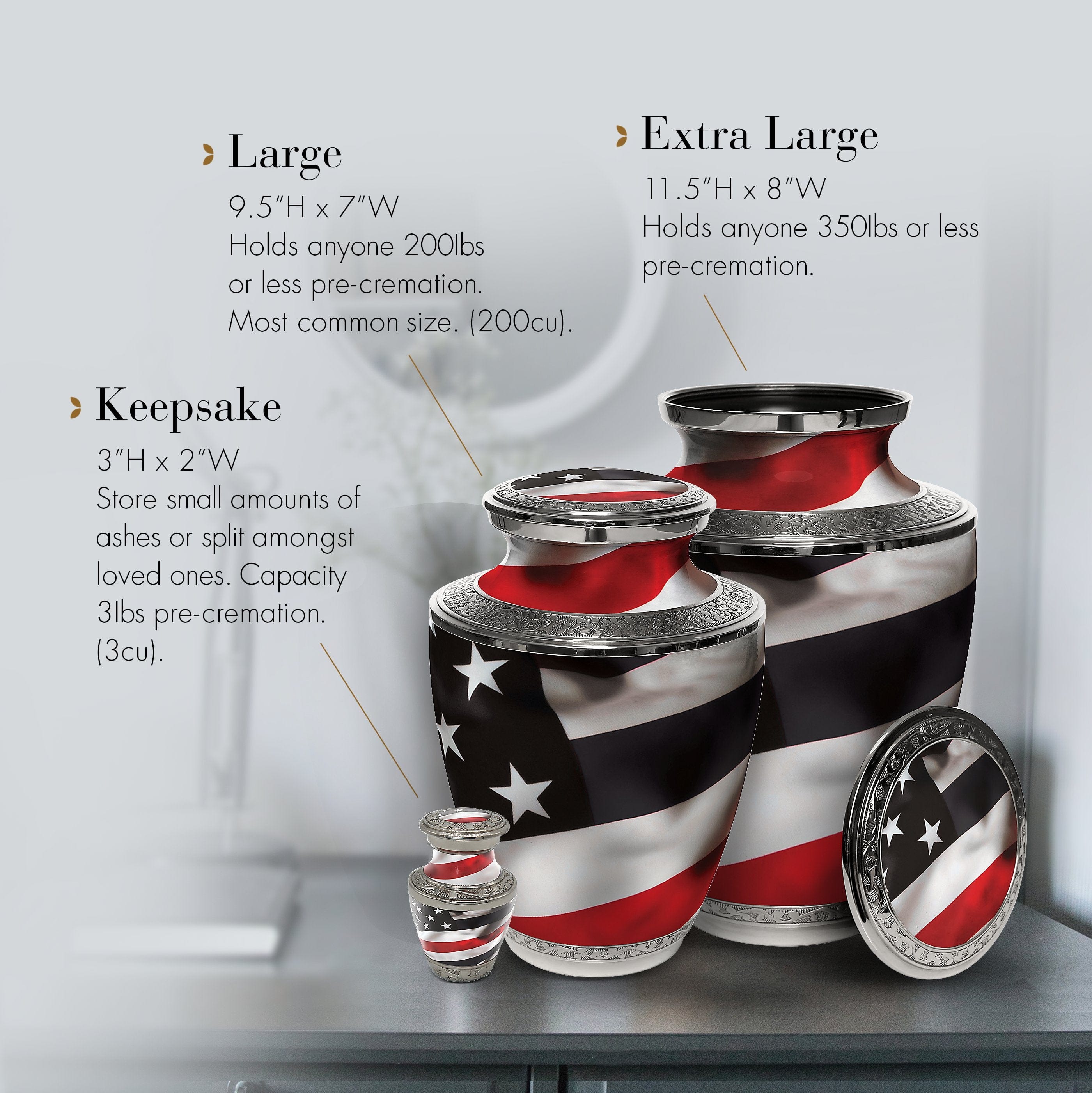 Red Line Firefighter Extra Large Urn or Companion Urn – Extra Large Urns for Human Ashes | XL Urn & XXL Urn