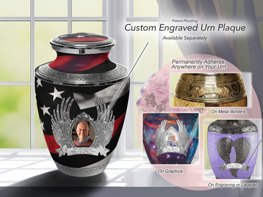 Red Line Firefighter Extra Large Urn or Companion Urn – Extra Large Urns for Human Ashes | XL Urn & XXL Urn