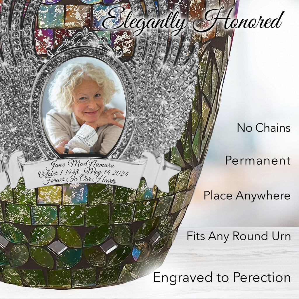 Silver Cracked Glass Cremation Urns for Human Ashes - Large Adult Funeral Urn