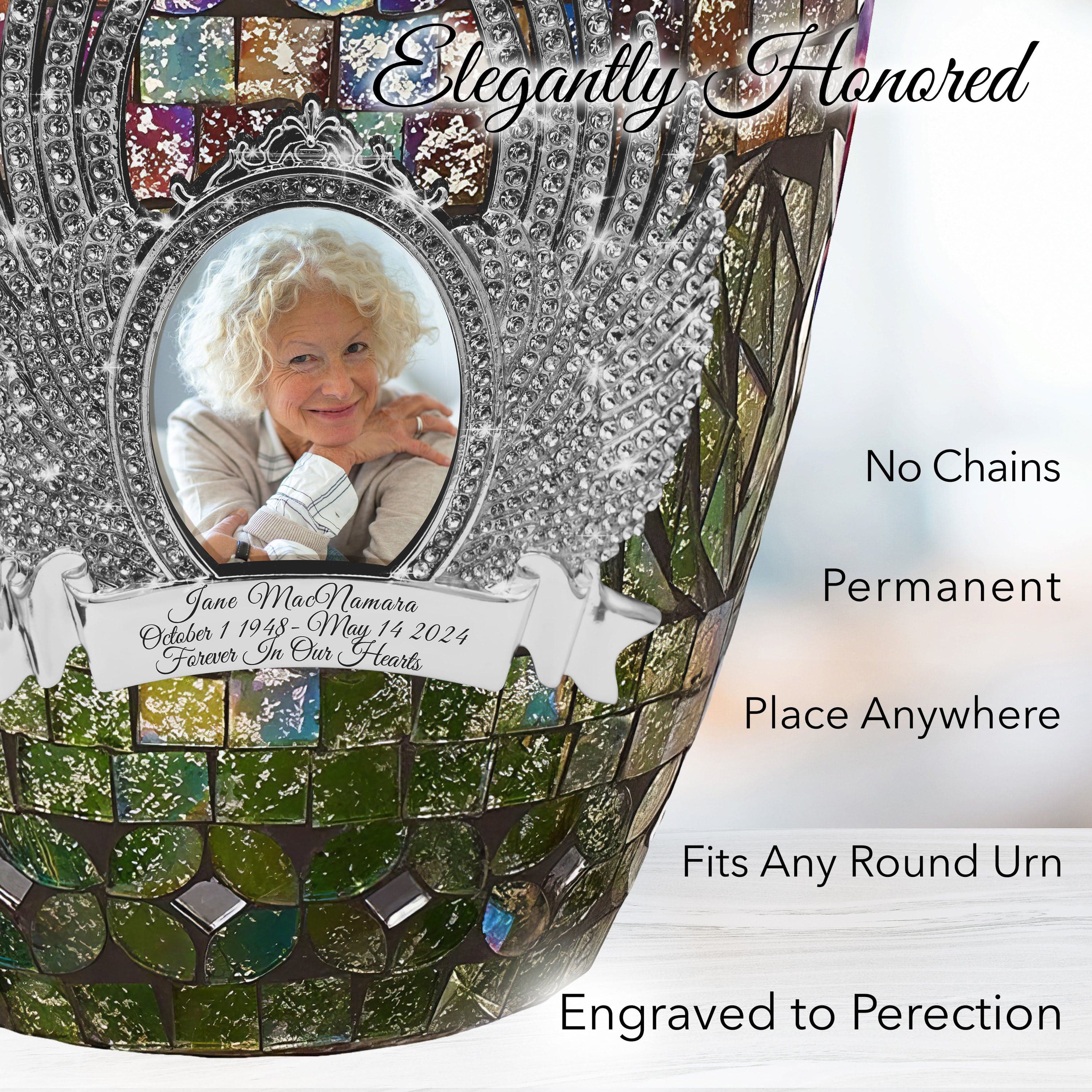 Silver Cracked Glass Cremation Urns for Human Ashes - Large Adult Funeral Urn