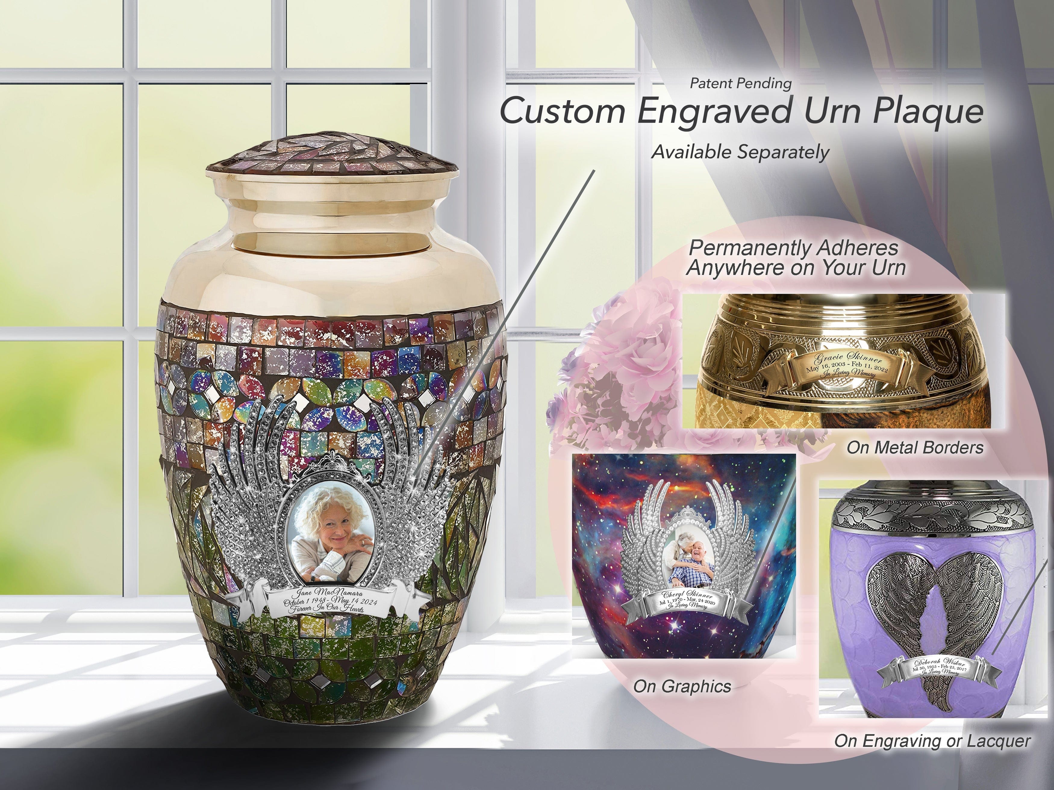 Silver Cracked Glass Extra Large Urn or Companion Urn – Extra Large Urns for Human Ashes | XL Urn & XXL Urn