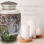 Silver Cracked Glass Extra Large Urn or Companion Urn – Extra Large Urns for Human Ashes | XL Urn & XXL Urn