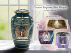 Teal Majestic Radiance Cremation Urns for Human Ashes - Large Adult Funeral Urn