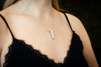 Opal Bar Cremation Necklace - Engravable
