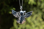 Crystal and Silver Dog Heart Cremation Necklace