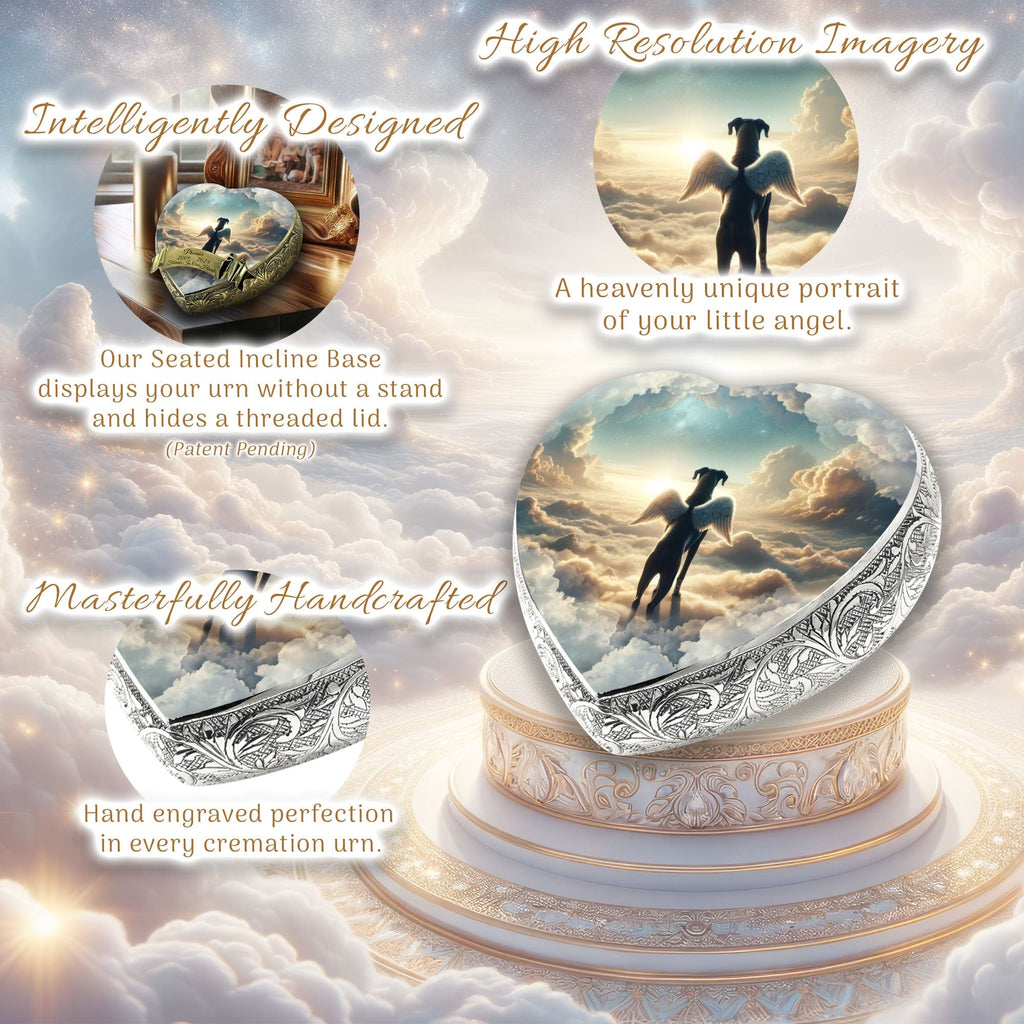 Boxer Dog Urn - Heavenly Panorama Urn for Dog Ashes