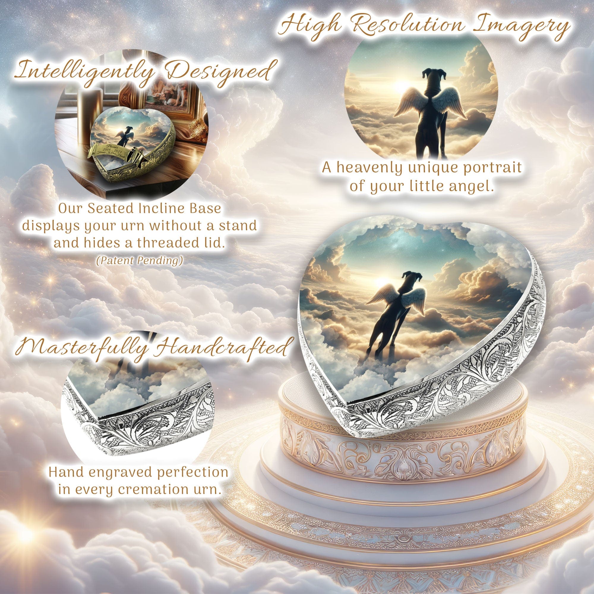 Boxer Dog Urn - Heavenly Panorama Urn for Dog Ashes