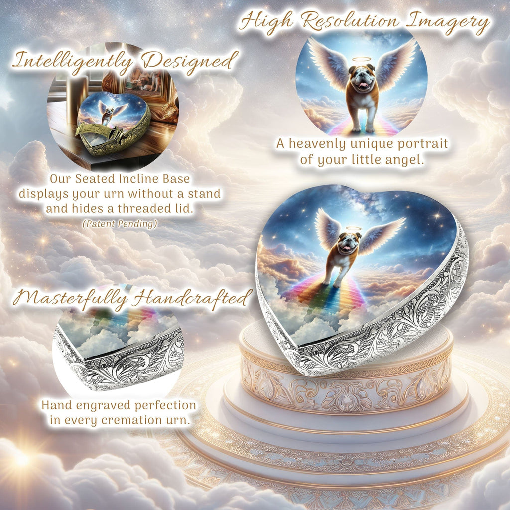 Bulldog Dog Urn - Rainbow Bridge Urn for Dog Ashes