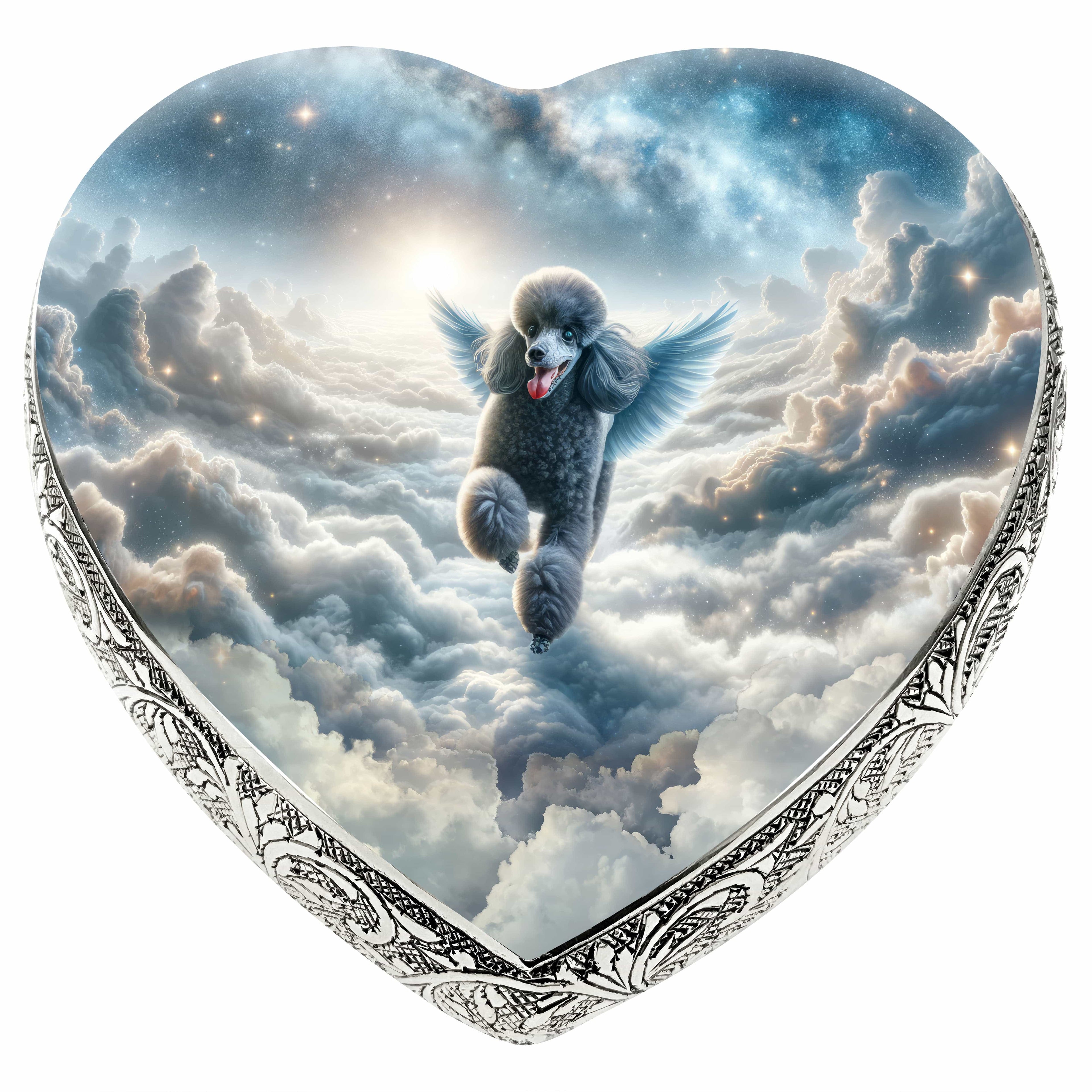 Dark Poodle Dog Urn - Seraphic Swirl Urn for Dog Ashes