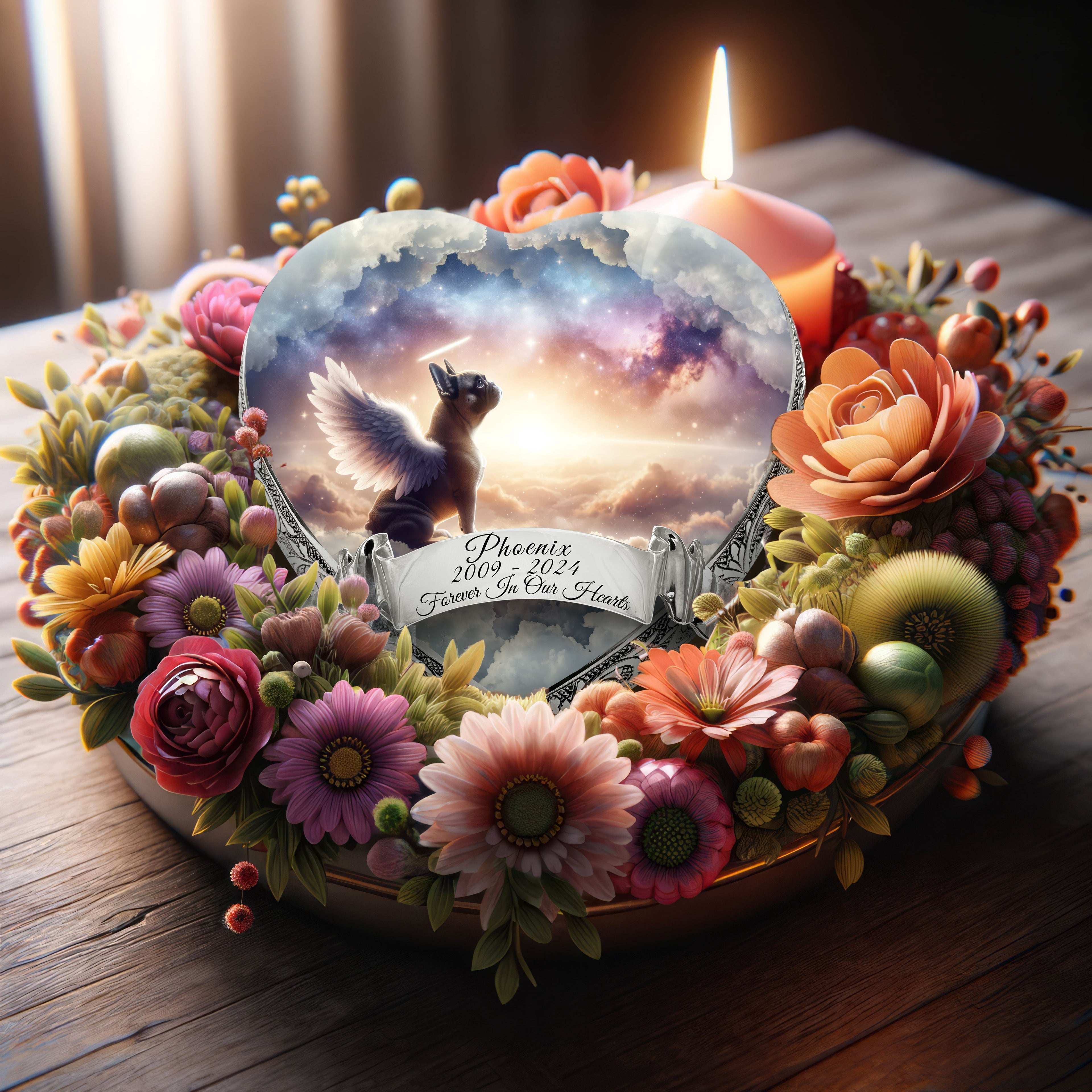 French Bulldog Dog Urn - Cosmic Dawn Urn for Dog Ashes