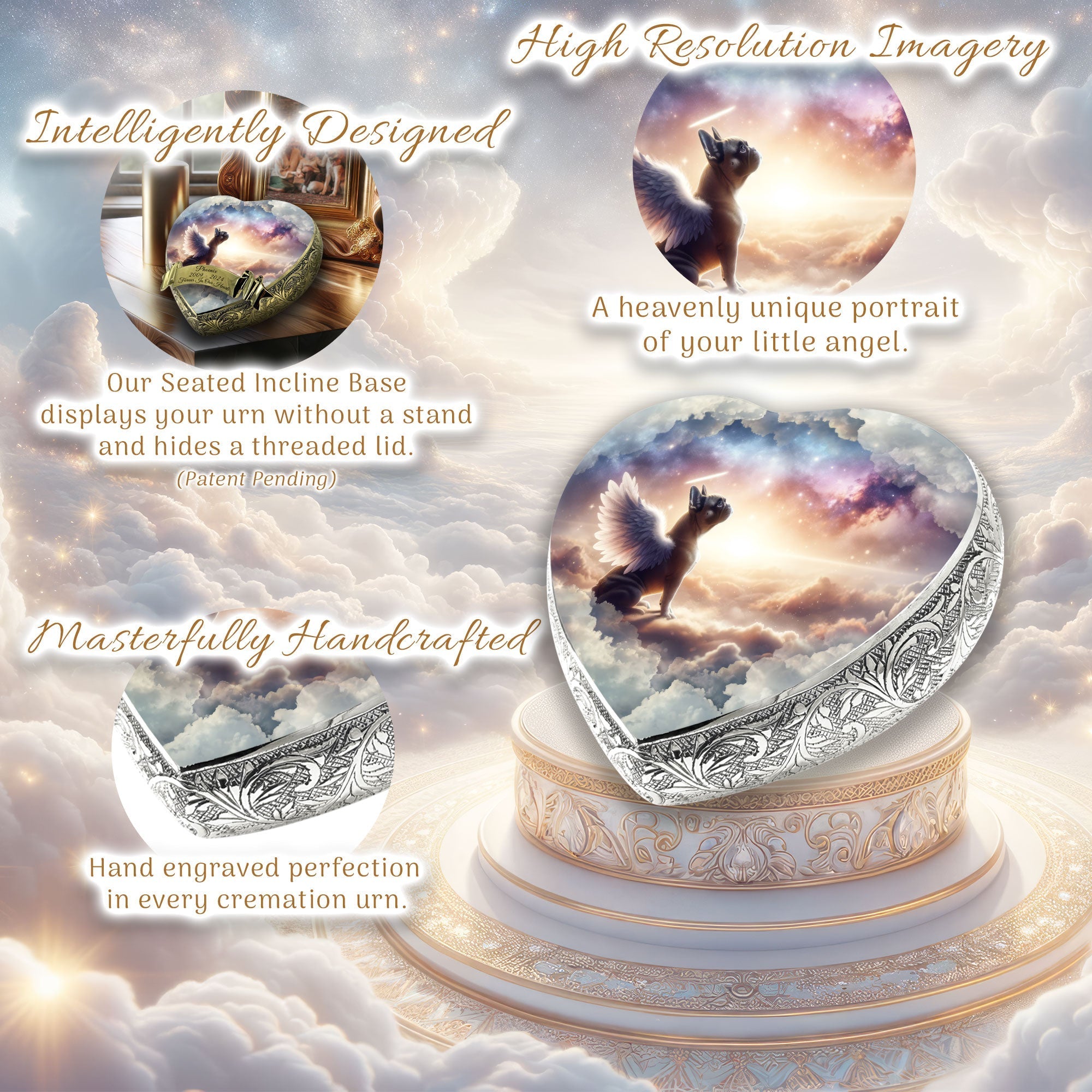French Bulldog Dog Urn - Cosmic Dawn Urn for Dog Ashes