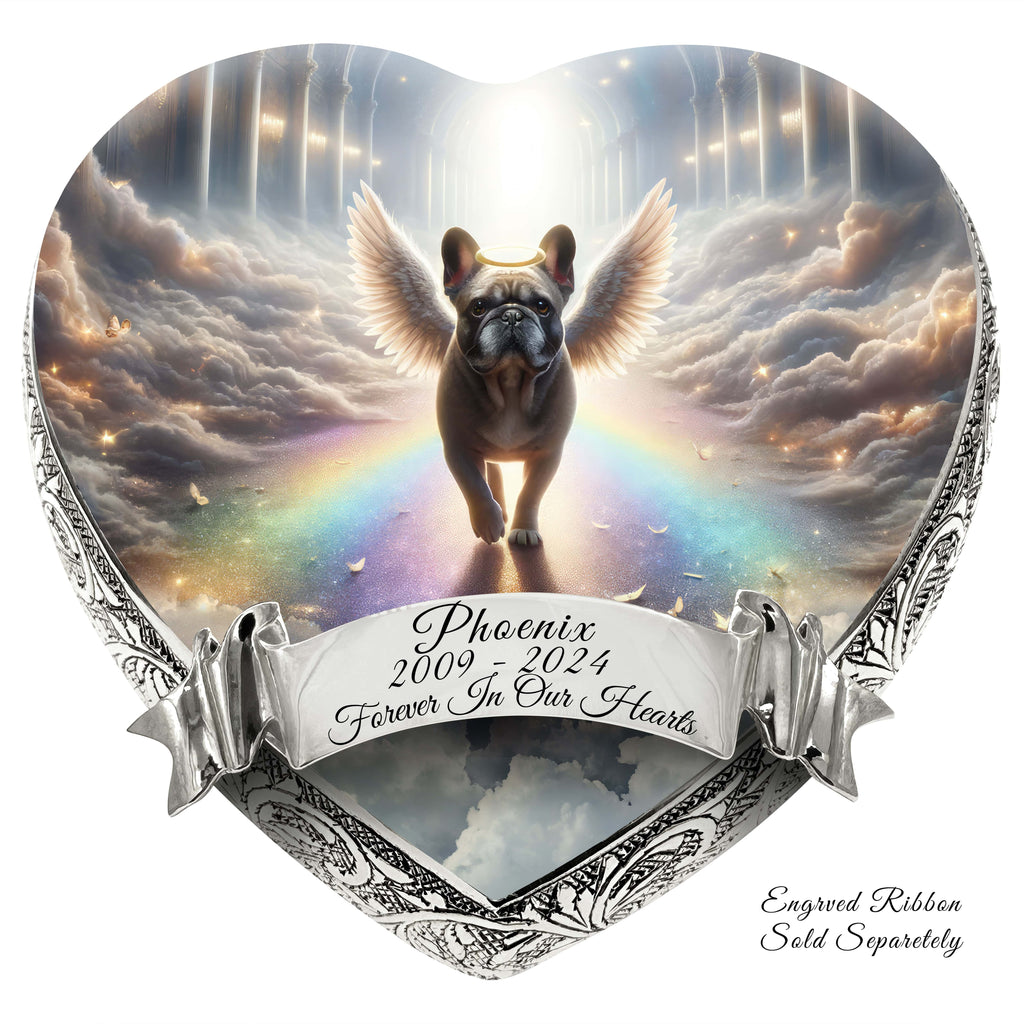 French Bulldog Dog Urn - Rainbow Arc Urn for Dog Ashes