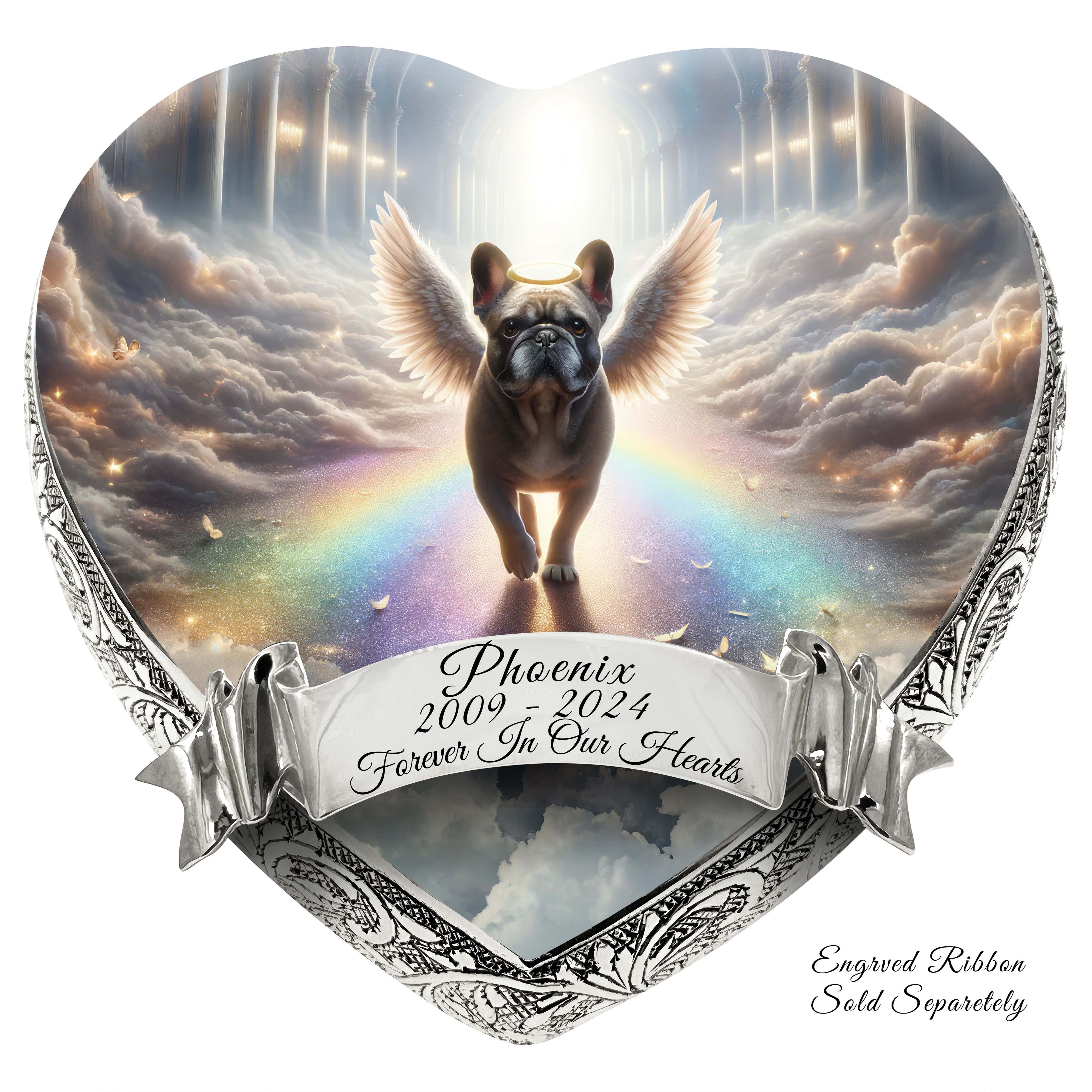 French Bulldog Dog Urn - Rainbow Arc Urn for Dog Ashes