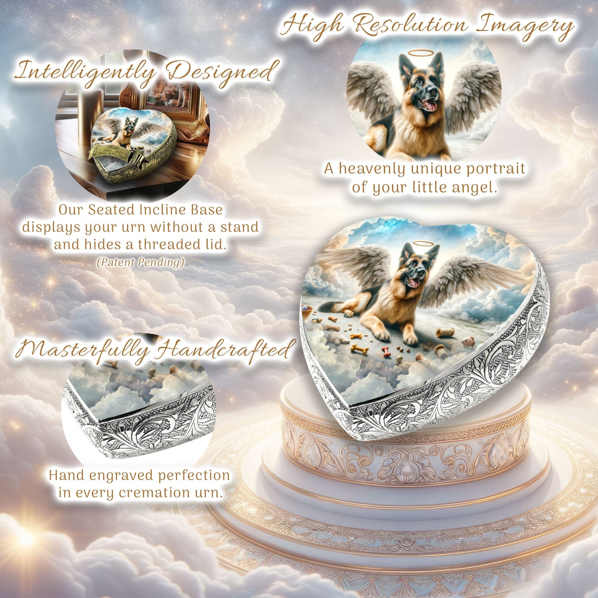 German Shepherd Dog Urn - Cosmic Calm Urn for Dog Ashes