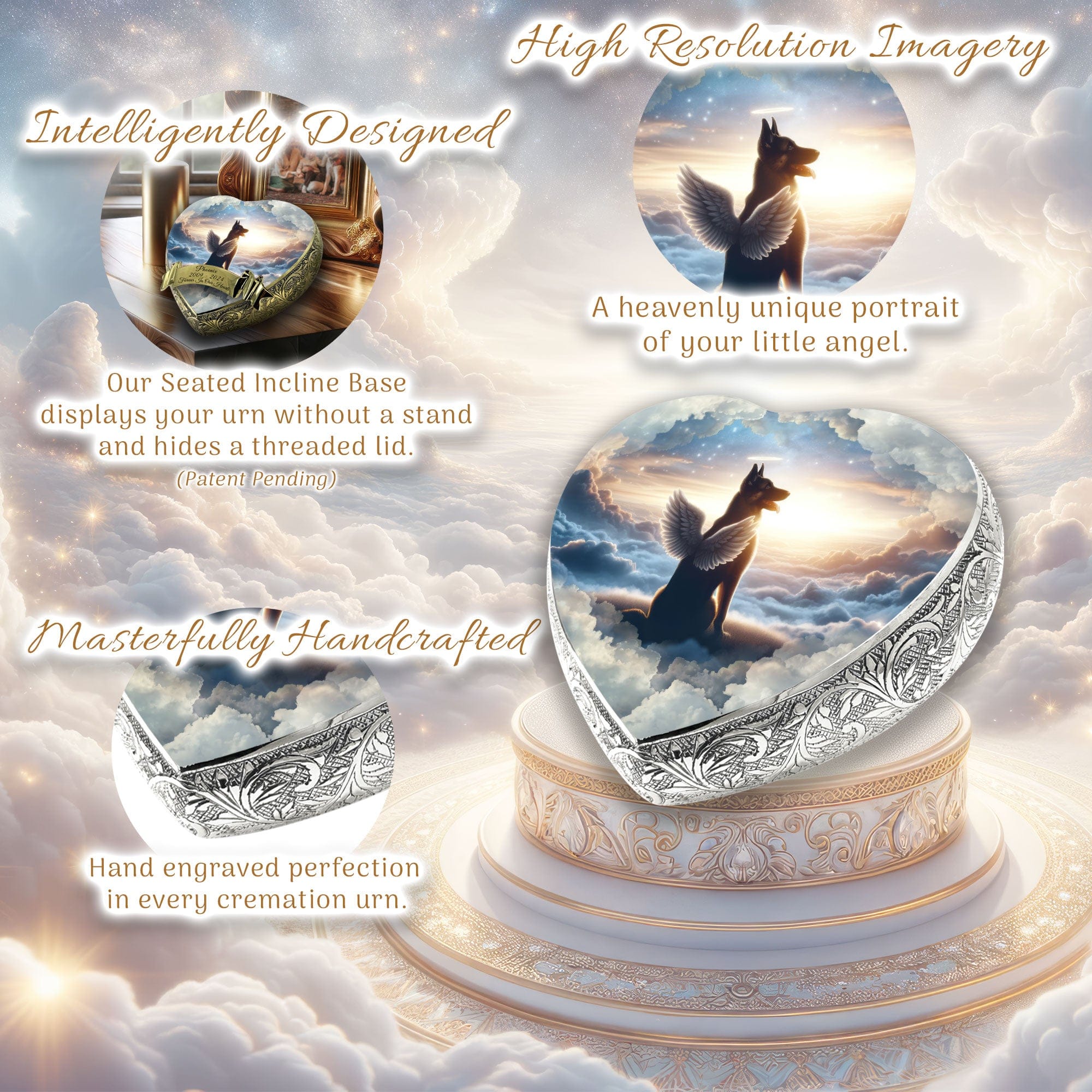 German Shepherd Dog Urn - Heavenly Horizon Urn for Dog Ashes