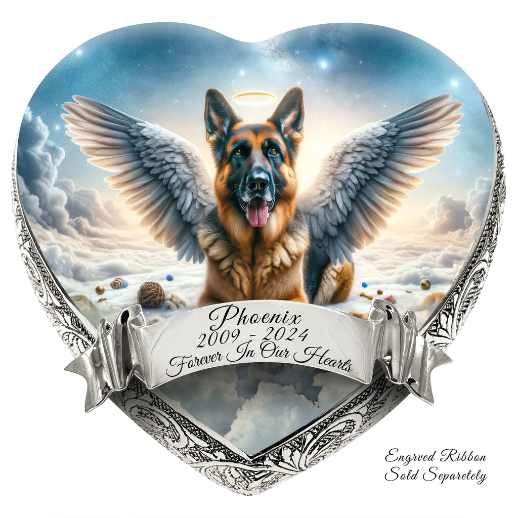 German Shepherd Dog Urn - Infinity Glaze Urn for Dog Ashes