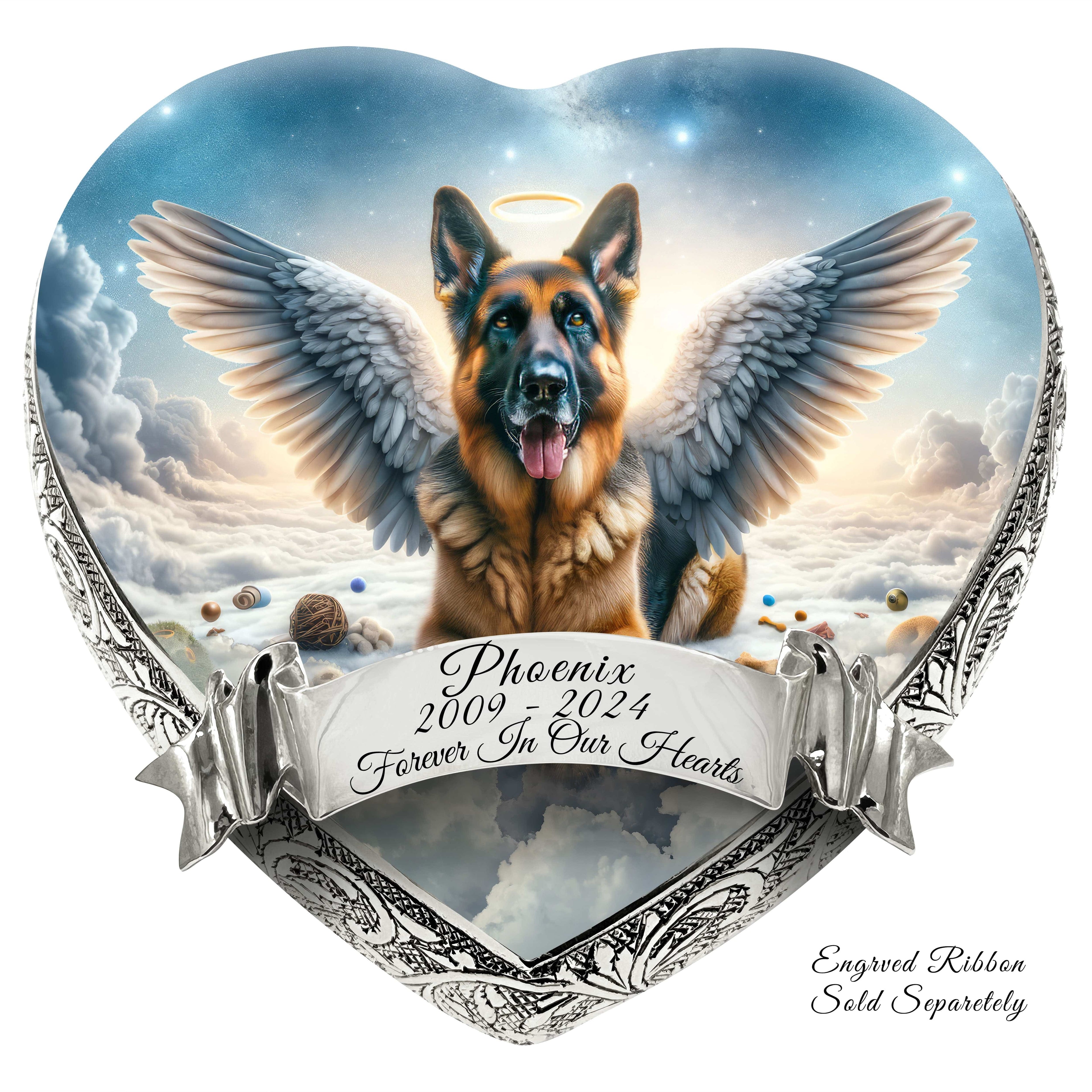 German Shepherd Dog Urn - Infinity Glaze Urn for Dog Ashes