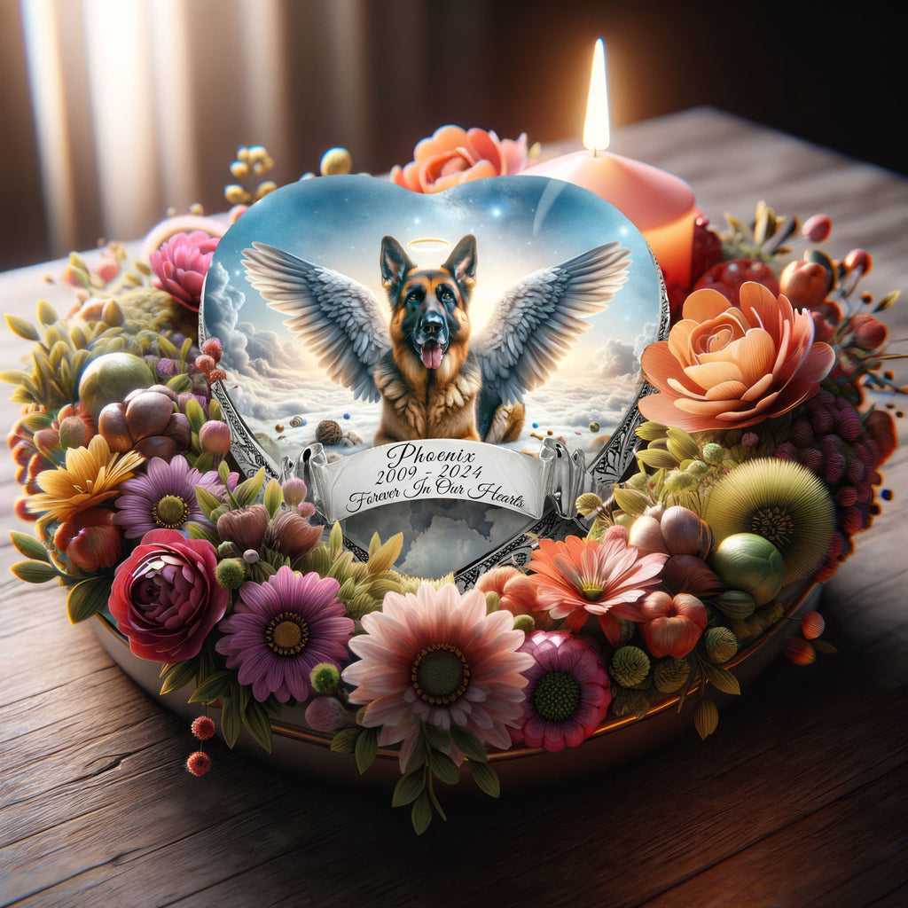German Shepherd Dog Urn - Infinity Glaze Urn for Dog Ashes