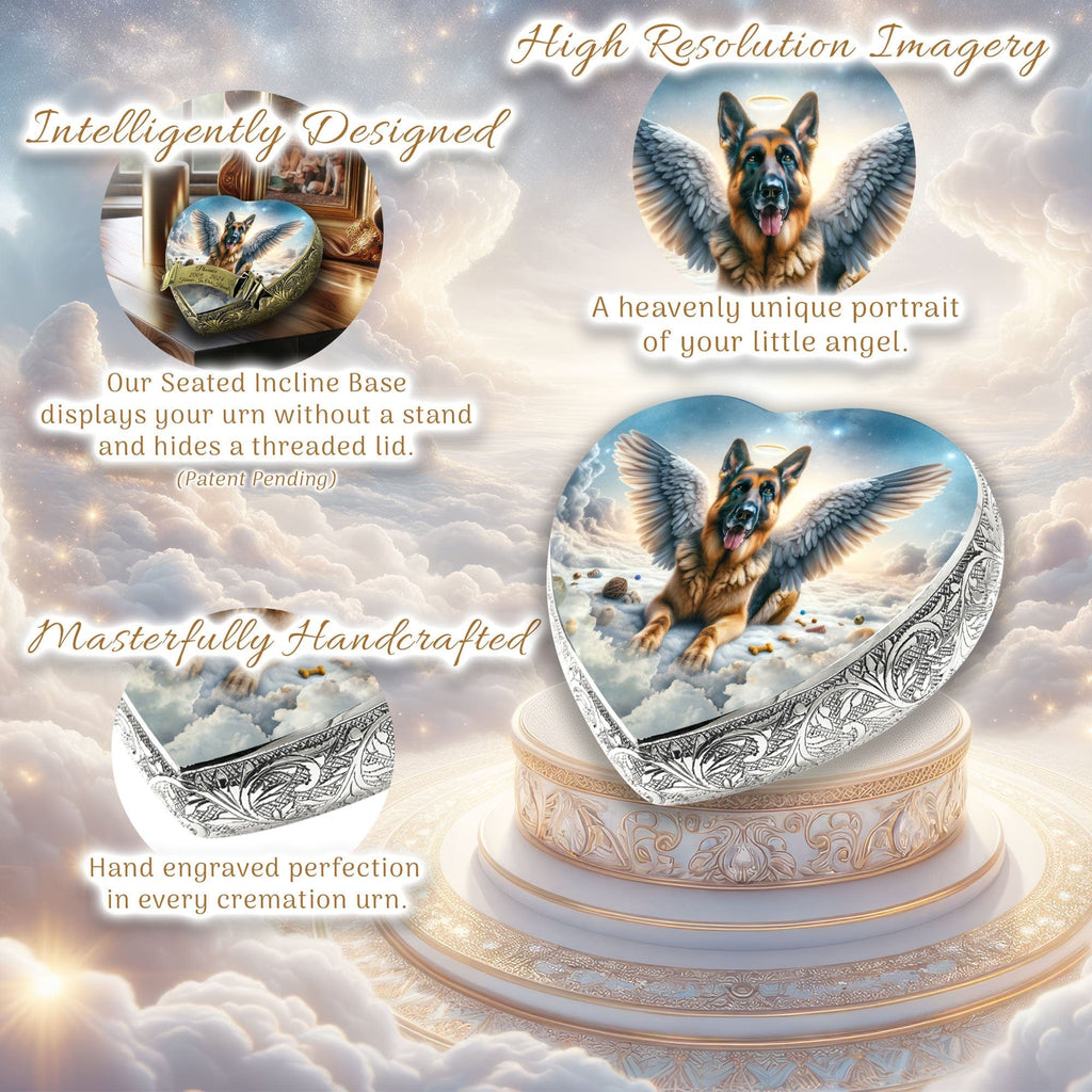 German Shepherd Dog Urn - Infinity Glaze Urn for Dog Ashes
