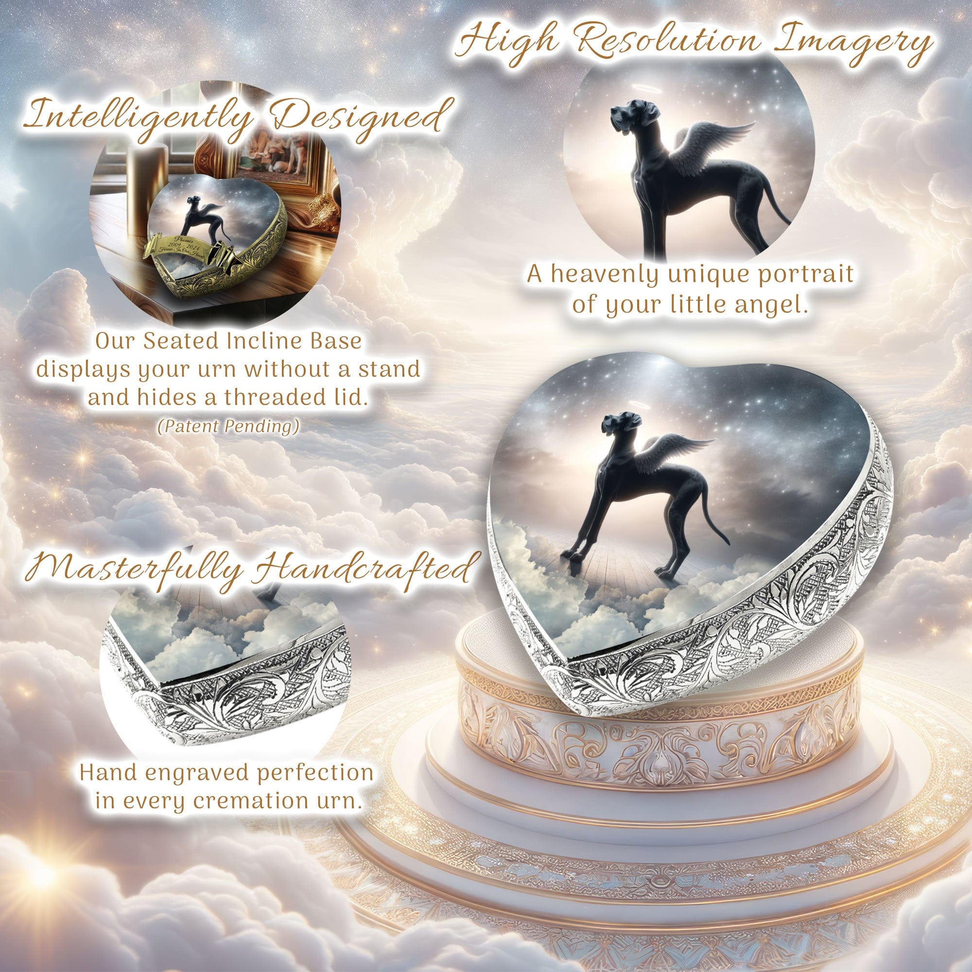Great Dane Dog Urn - Celestial Horizon Urn for Dog Ashes