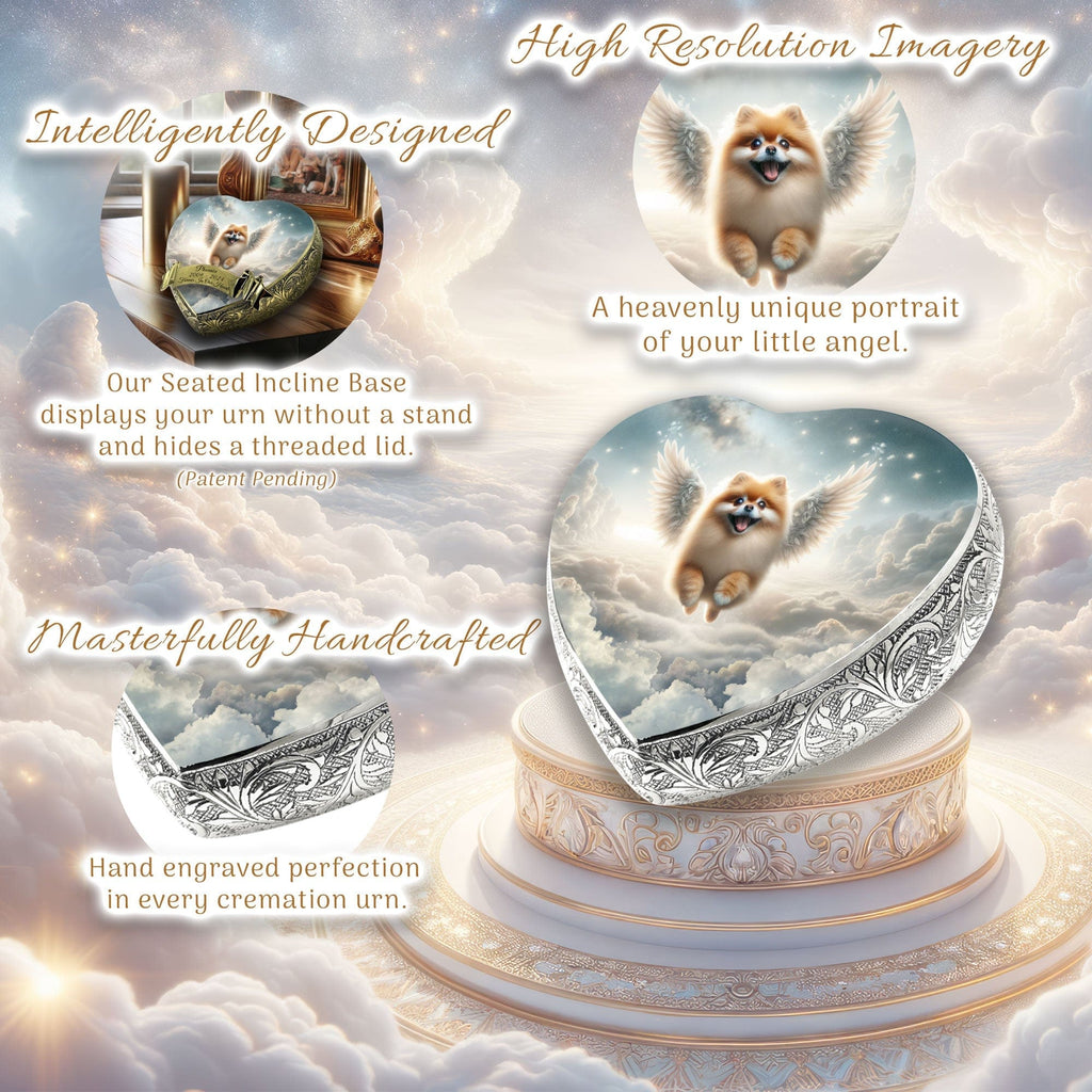 Pomeranian Dog Urn - Galaxy Glitter Urn for Dog Ashes