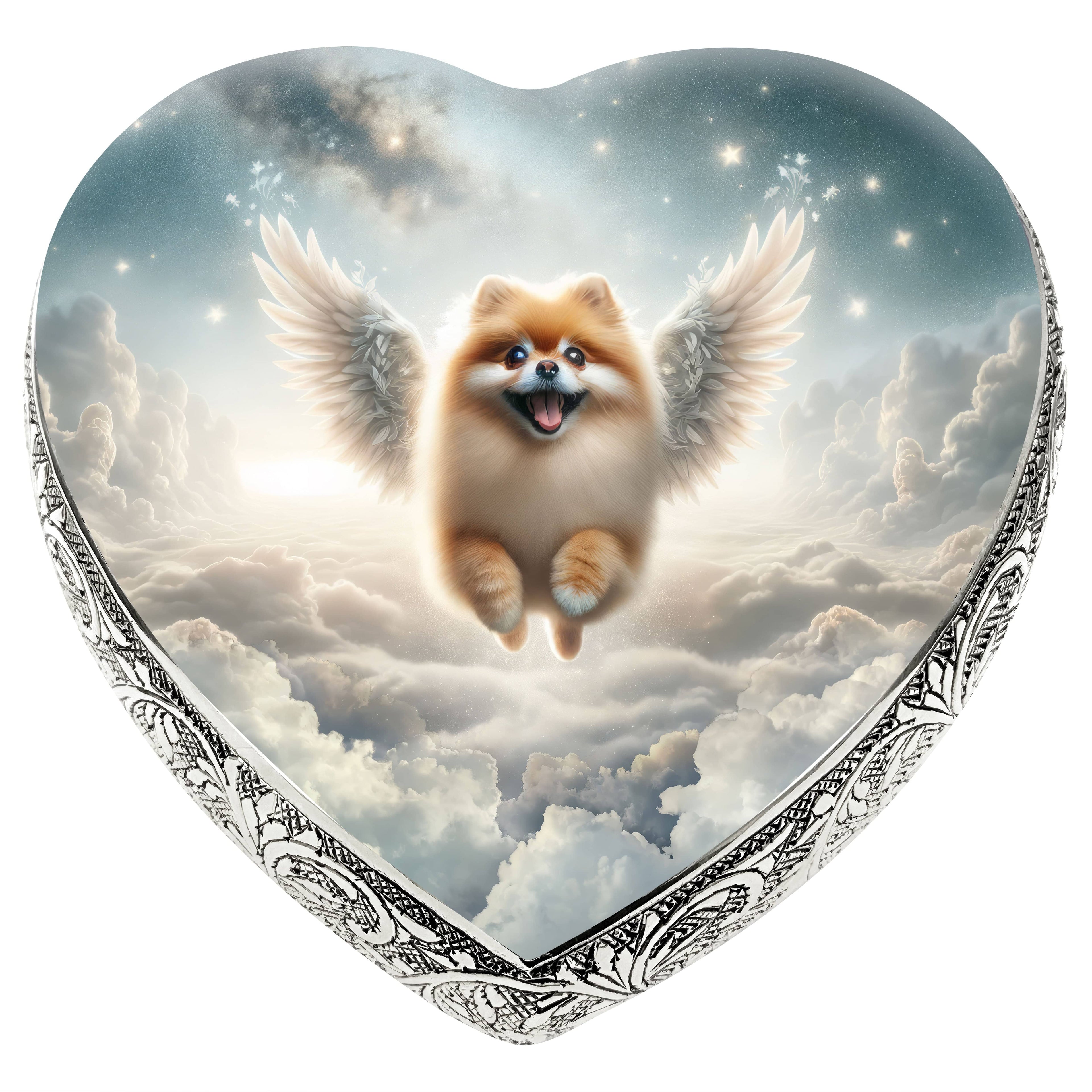 Pomeranian Dog Urn - Galaxy Glitter Urn for Dog Ashes