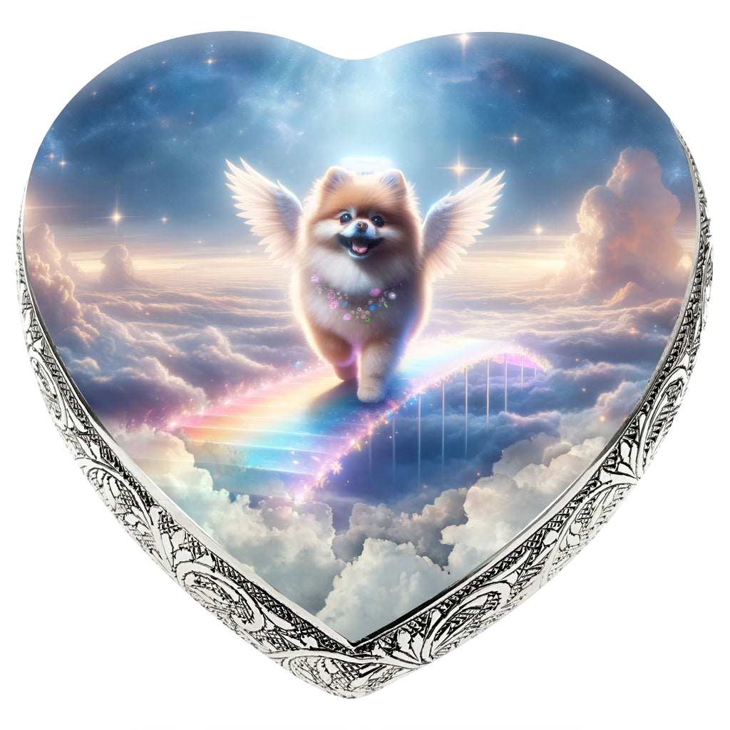 Pomeranian Dog Urn - Rainbow Bridge Urn for Dog Ashes