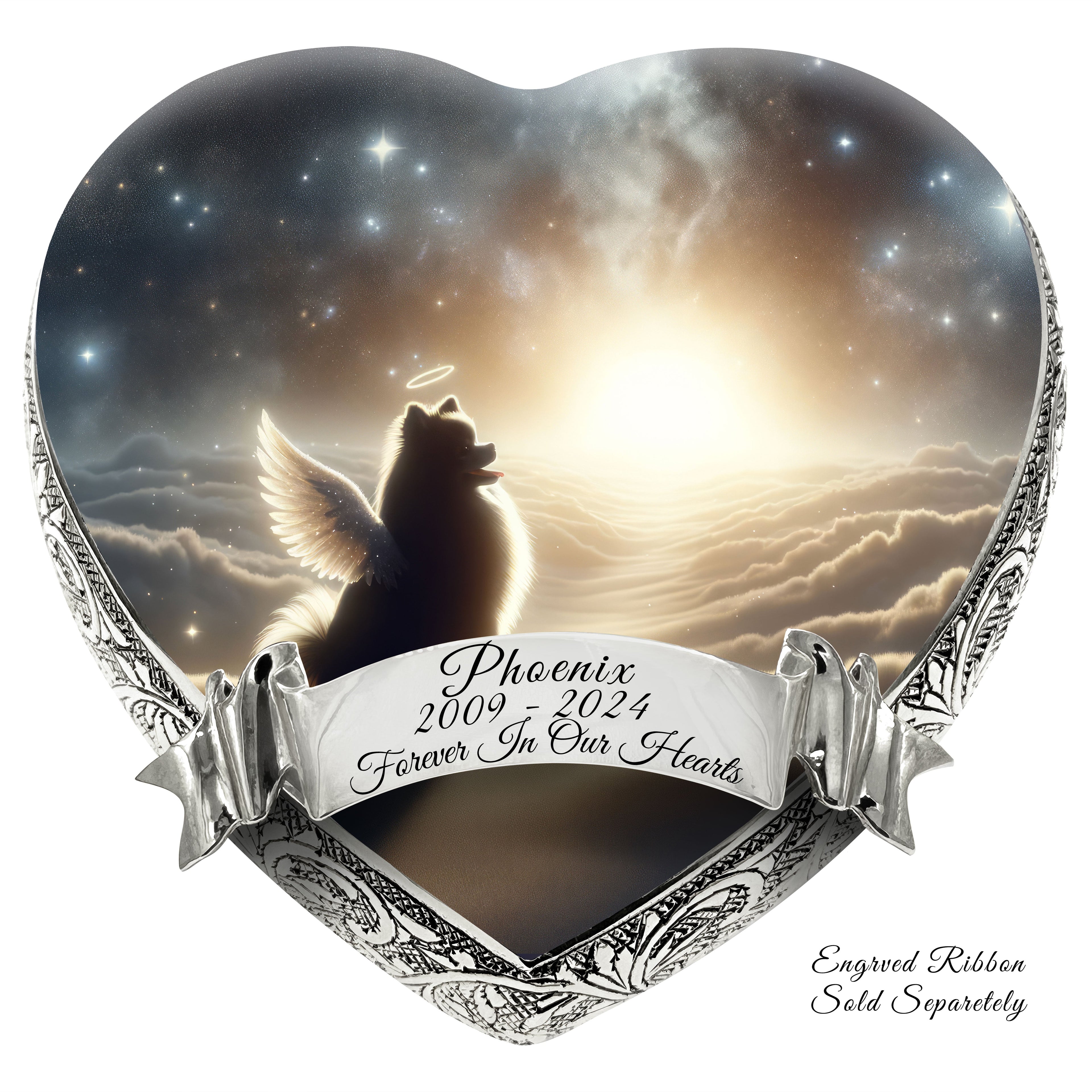 Pomeranian Dog Urn - Twilight Haze Urn for Dog Ashes