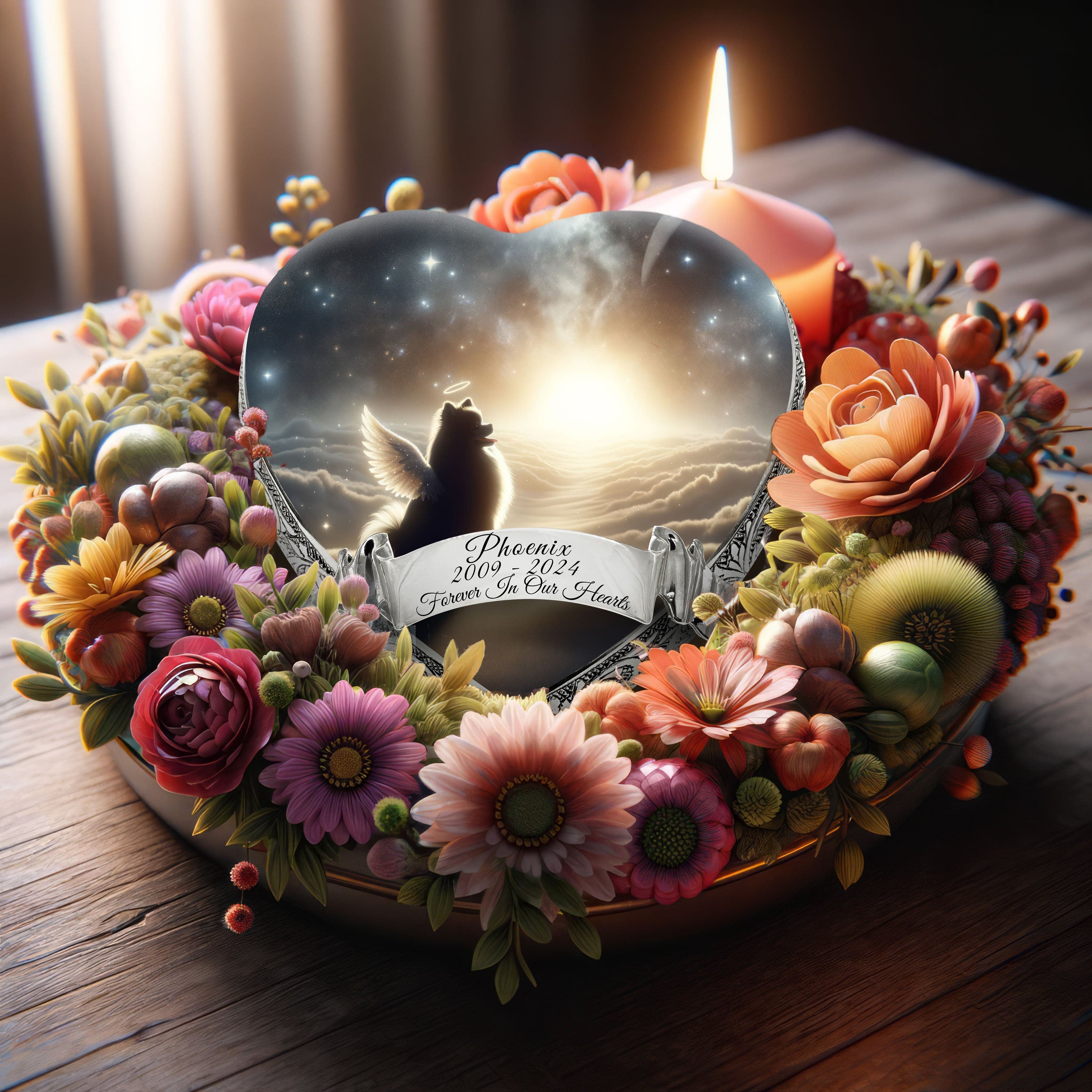 Pomeranian Dog Urn - Twilight Haze Urn for Dog Ashes