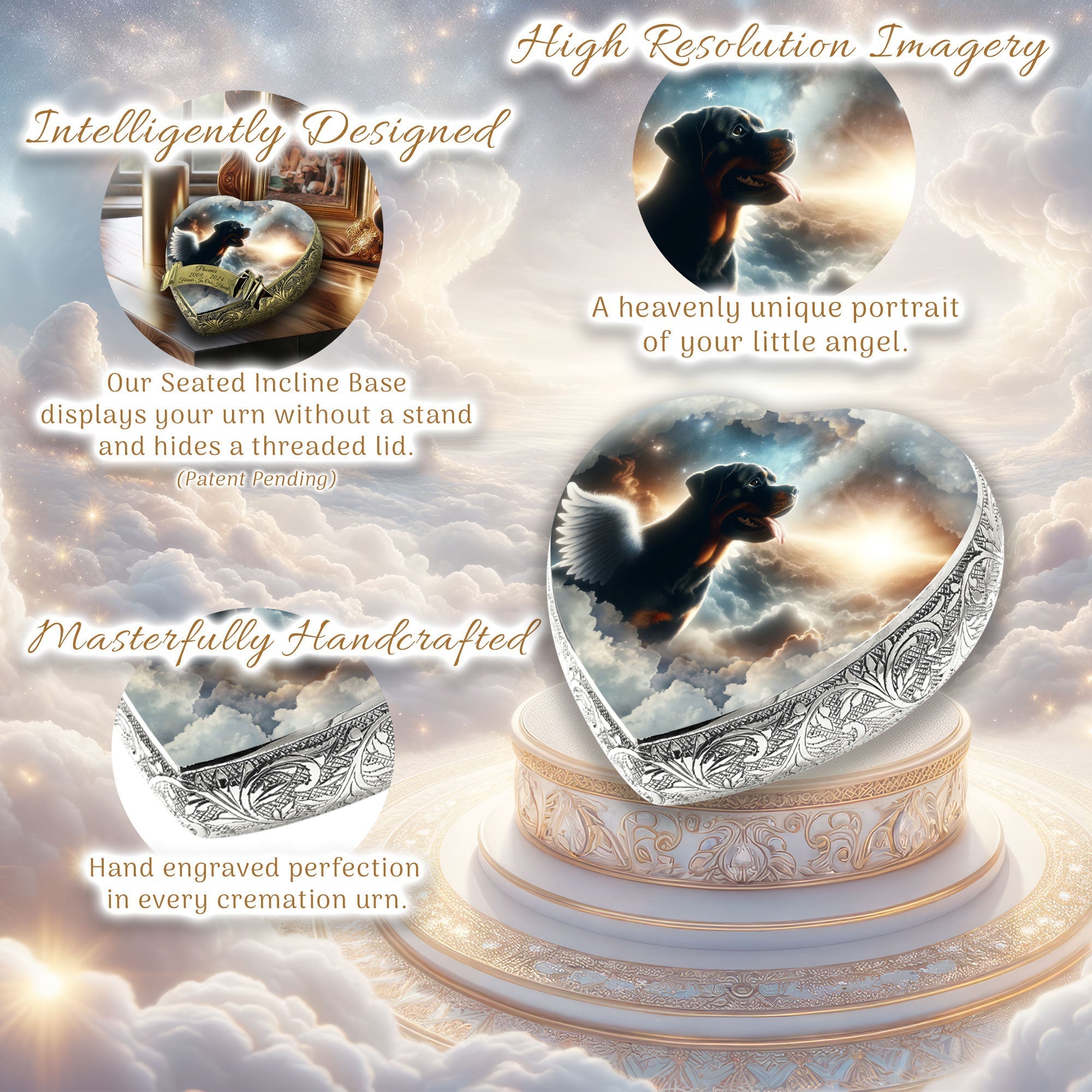 Rottweiler Dog Urn - Supernova Swirl Urn for Dog Ashes