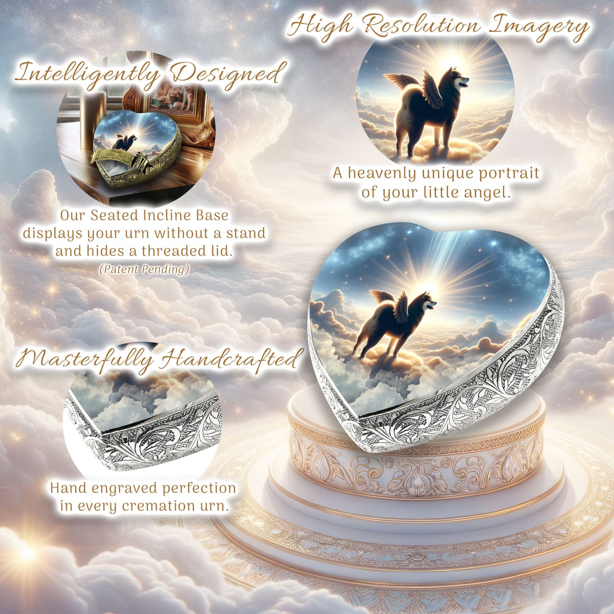 Shiba Inu Dog Urn - Divine Aura Urn for Dog Ashes