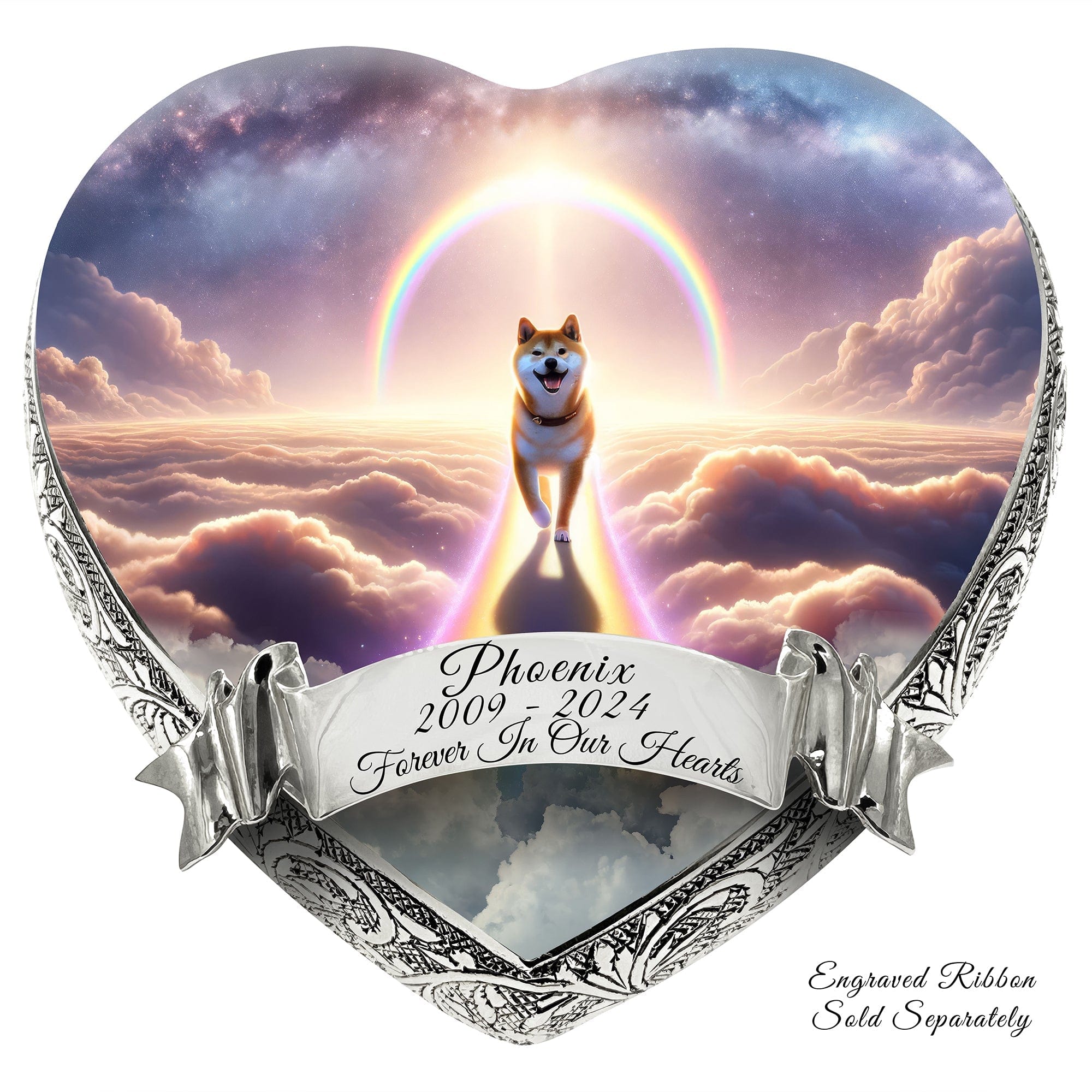 Shiba Inu Dog Urn - Rainbow Crossing Urn for Dog Ashes