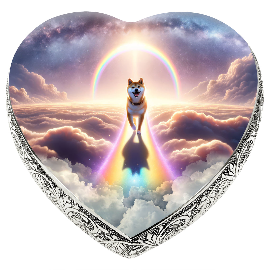 Shiba Inu Dog Urn - Rainbow Crossing Urn for Dog Ashes