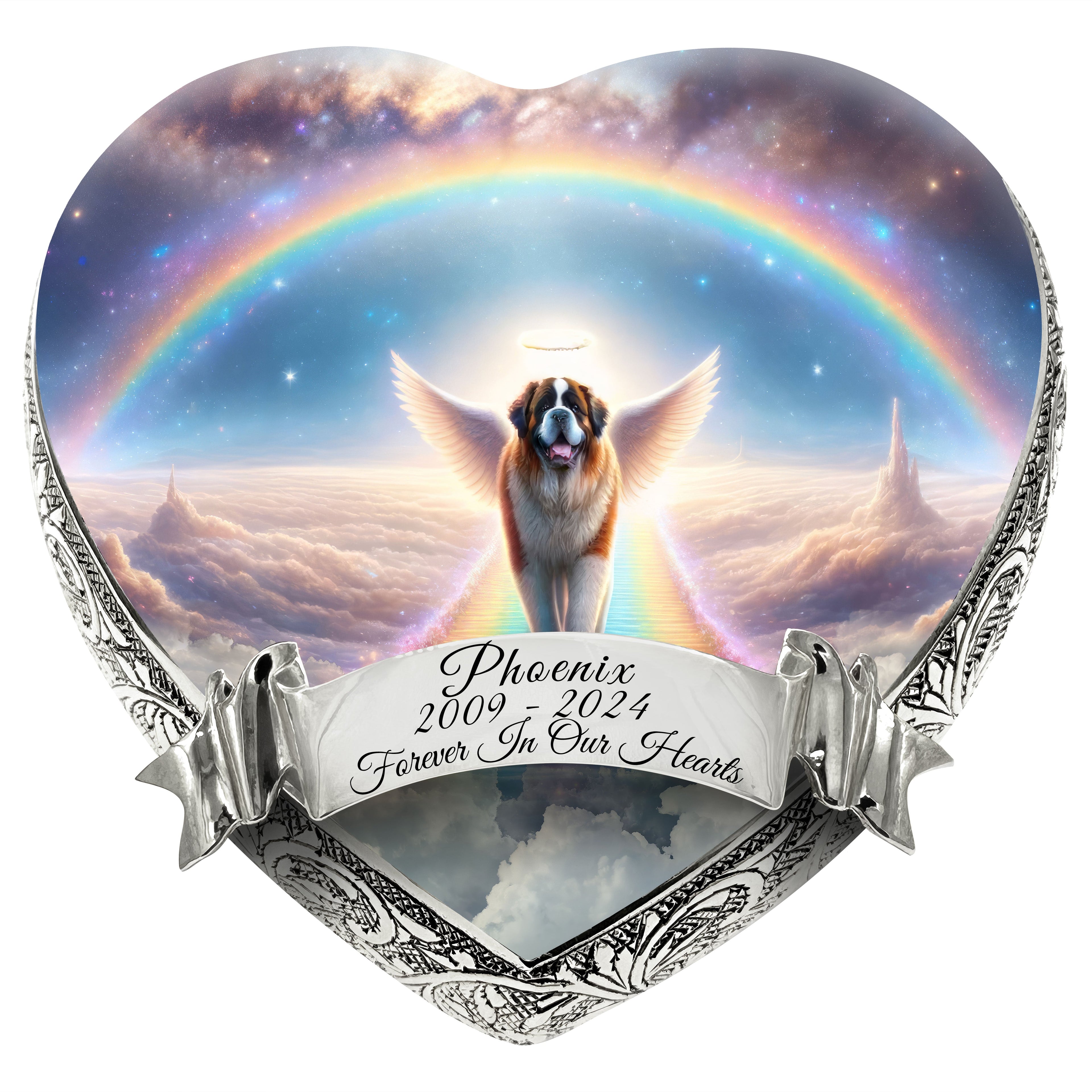 St Bernard Dog Urn - Rainbow Bridge Urn for Dog Ashes