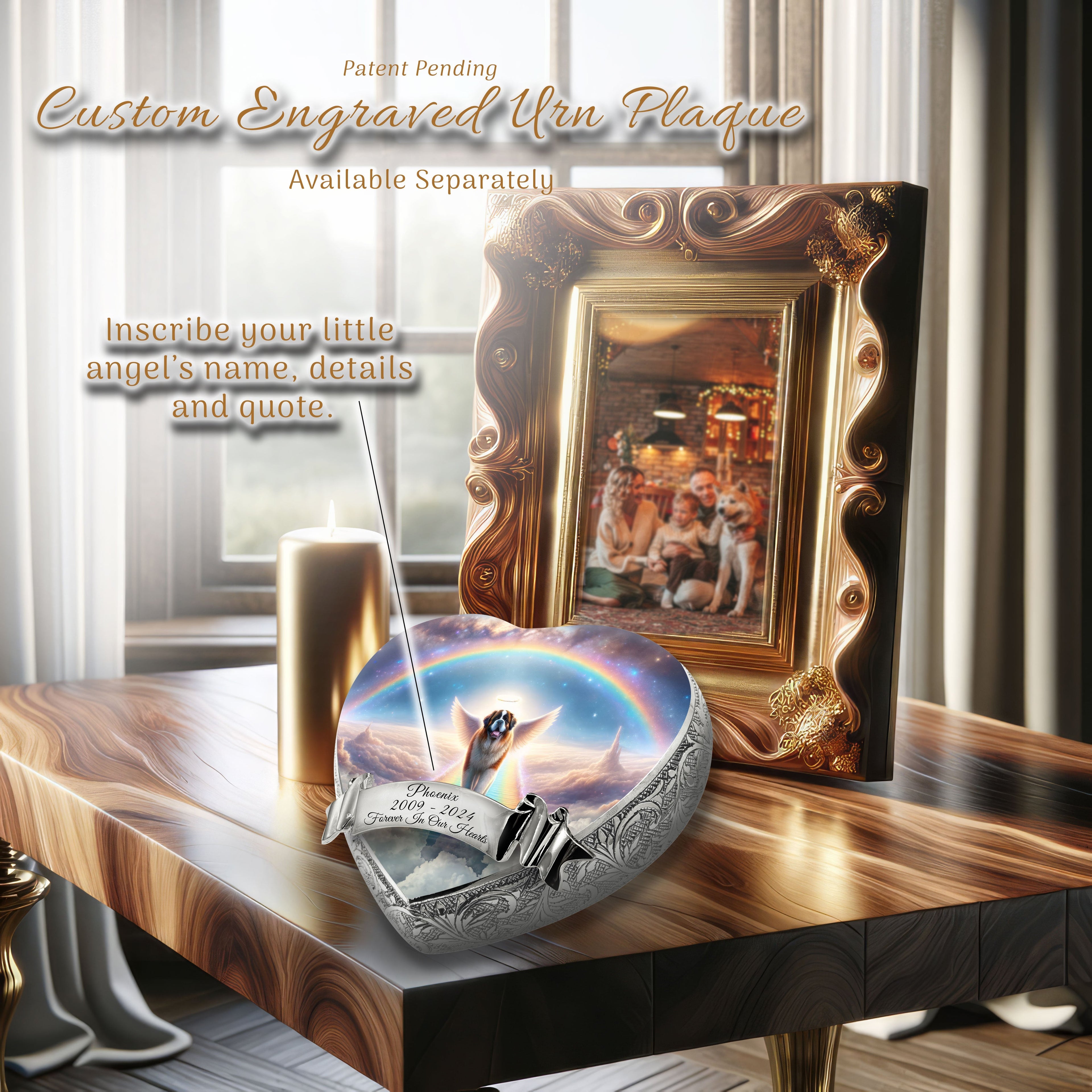 St Bernard Dog Urn - Rainbow Bridge Urn for Dog Ashes