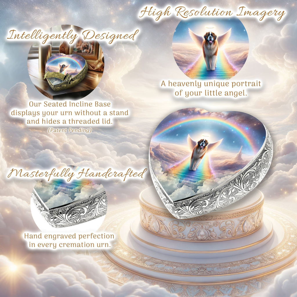 St Bernard Dog Urn - Rainbow Bridge Urn for Dog Ashes