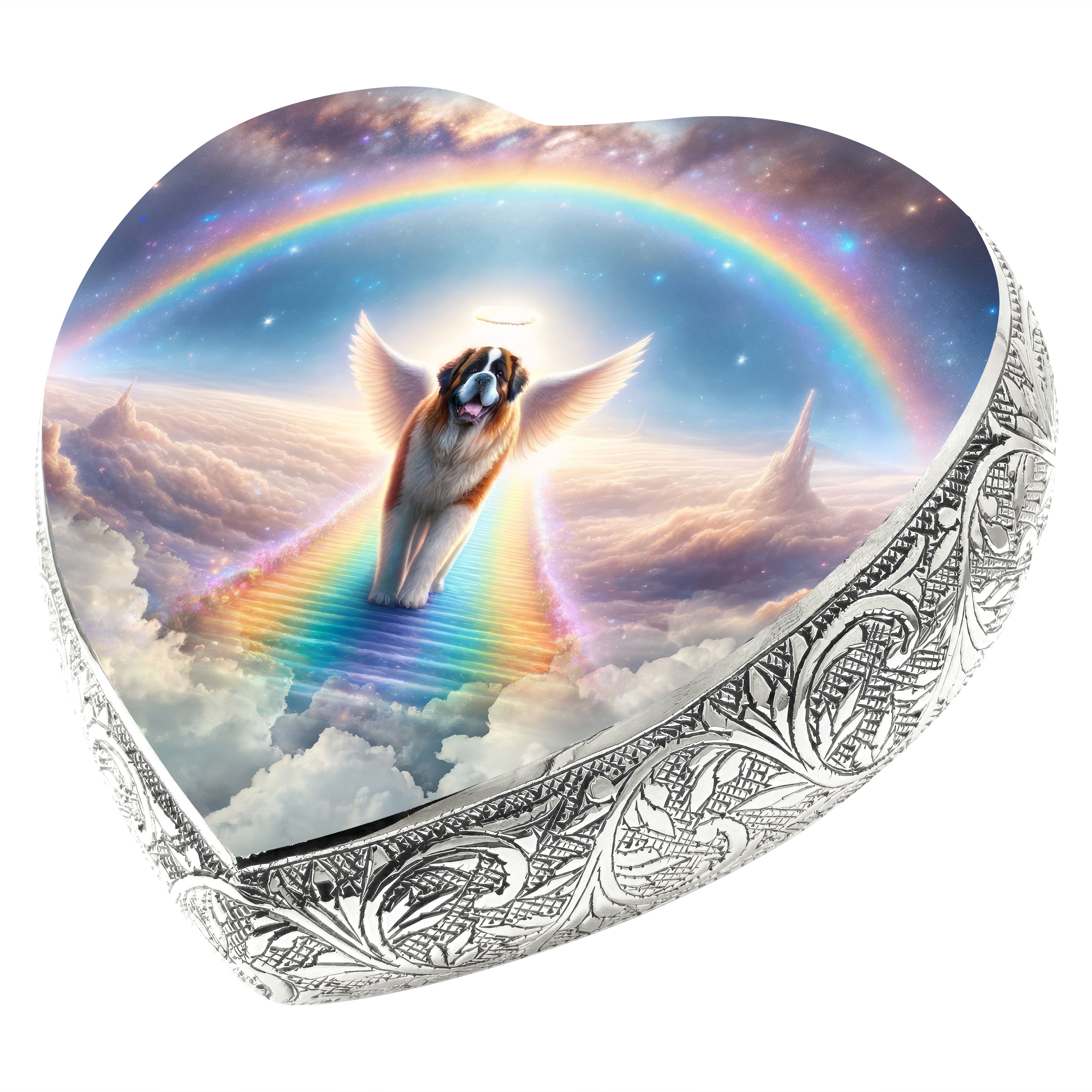 St Bernard Dog Urn - Rainbow Bridge Urn for Dog Ashes
