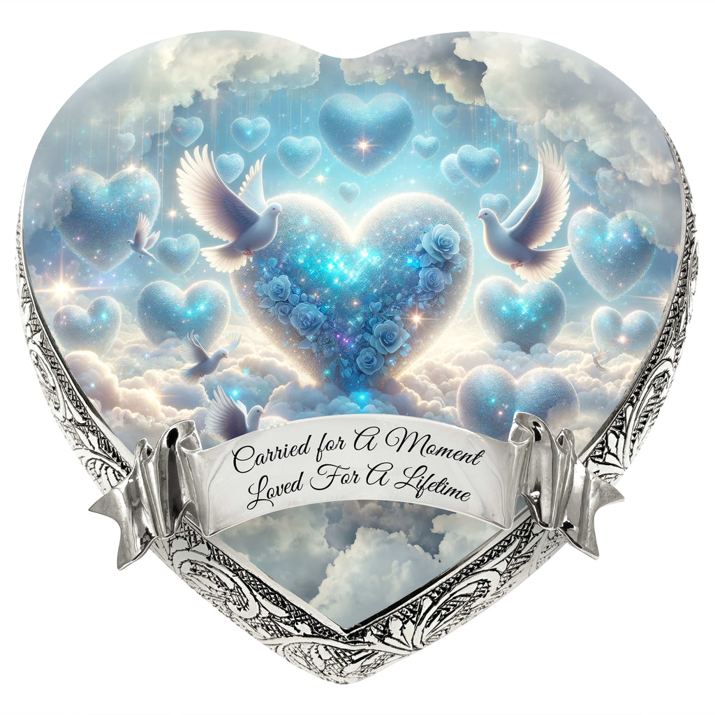 Blue Holy Doves Baby or Child Cremation Urn