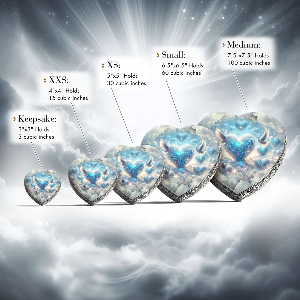 Blue Holy Doves Baby or Child Cremation Urn
