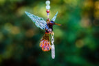 Tan and Green Hummingbird with Keepsake Vial